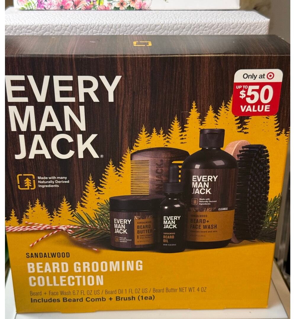 Every Man Jack SANDALWOOD Beard Grooming Collection 5 Pc Set - NEW in Box